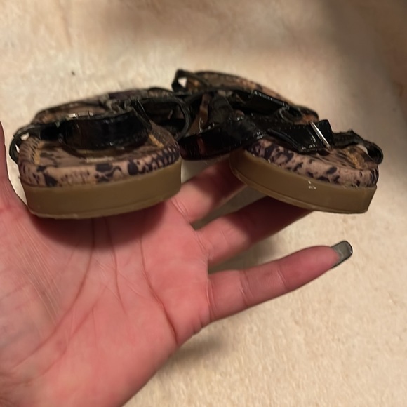 MOVING SALE NO HAGGLING LIBBY EDELMAN 9 BLACK/BEIGE SNAKE PRINT ANKLE SANDAL - Picture 5 of 9